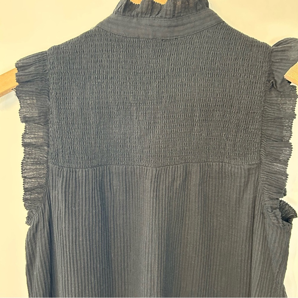 J.Crew Black Garden Dress in Soft Gauze, Size XS, Smocked, Ruffles - Picture 8 of 10